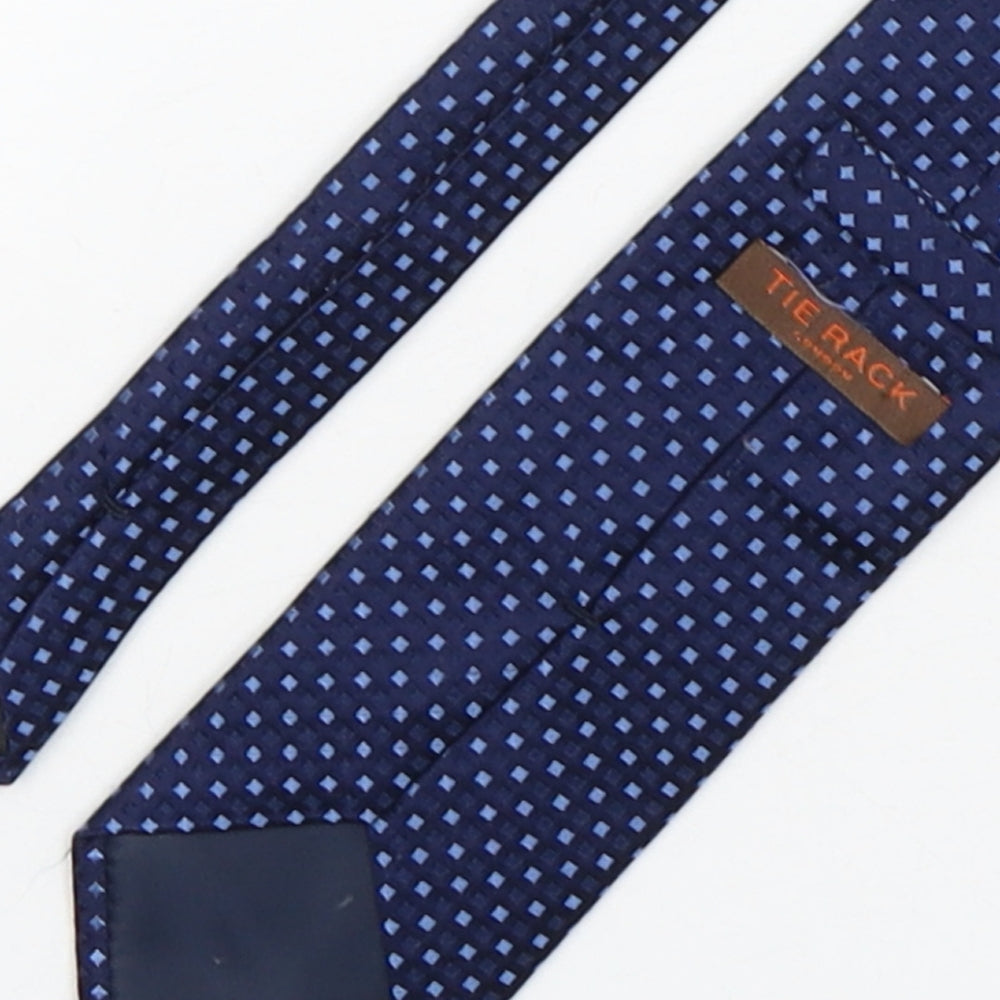 Tie Rack  Mens Blue Plaids & Checks Silk Pointed Tie One Size