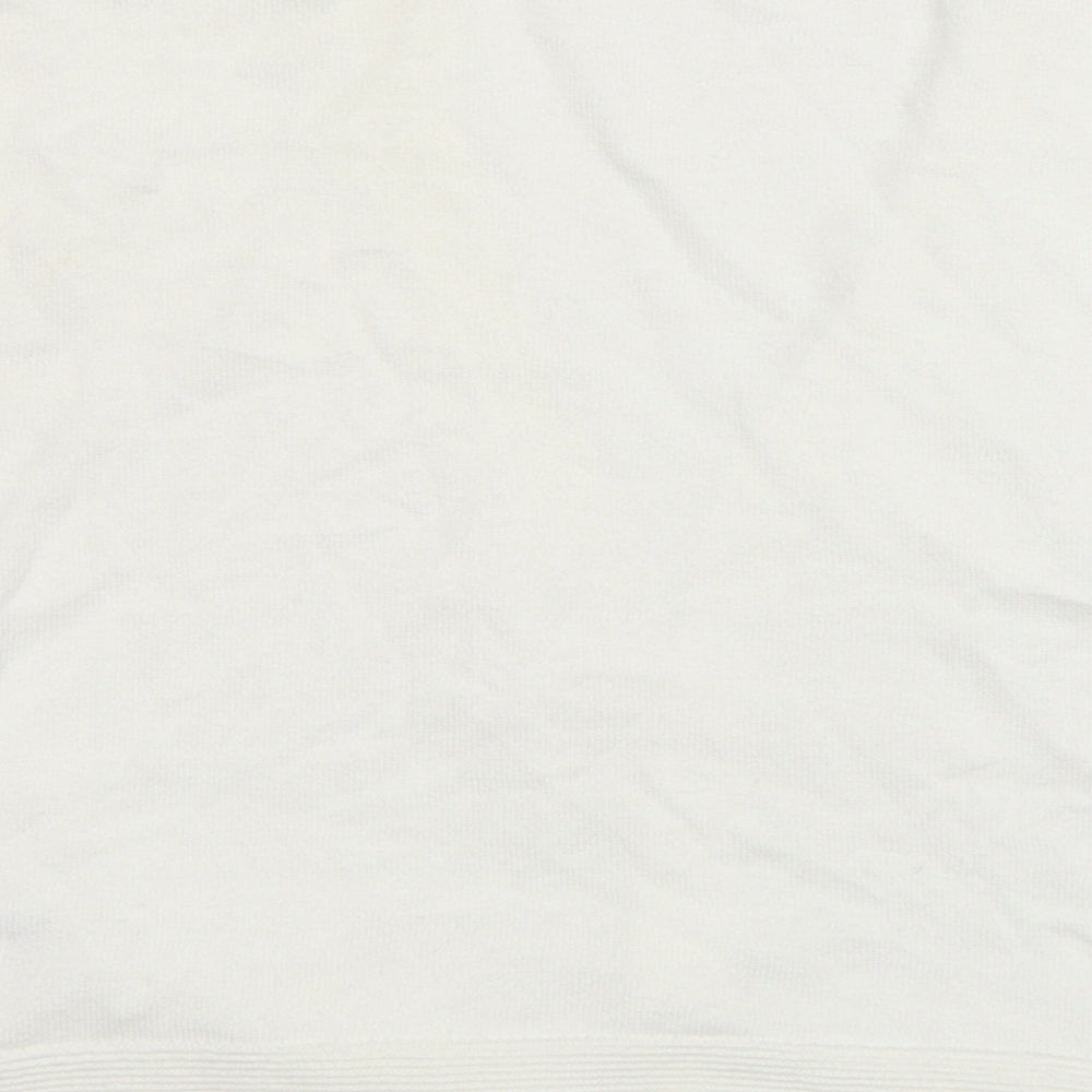 TU Womens White Collared  Cotton Cardigan Jumper Size 18