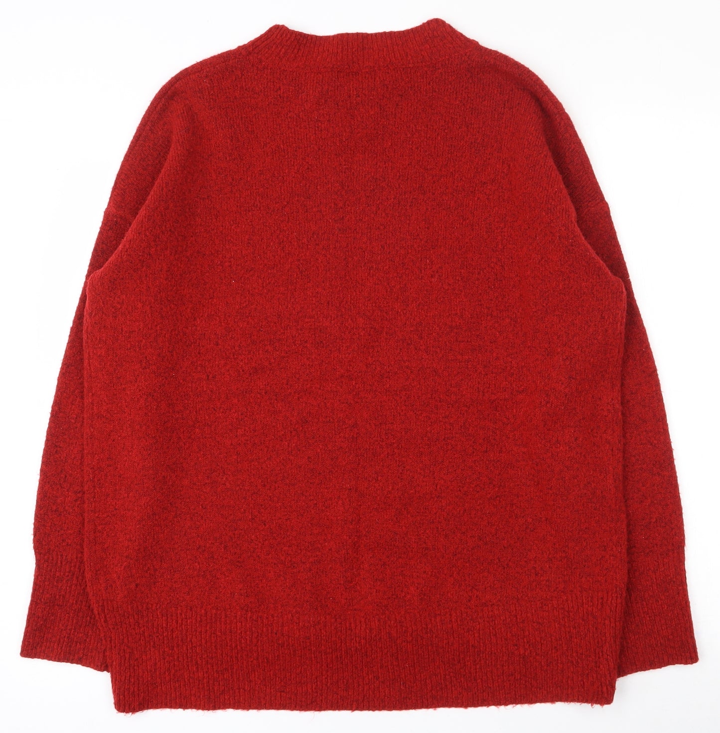 Primark Womens Red Round Neck  Acrylic Pullover Jumper Size 10