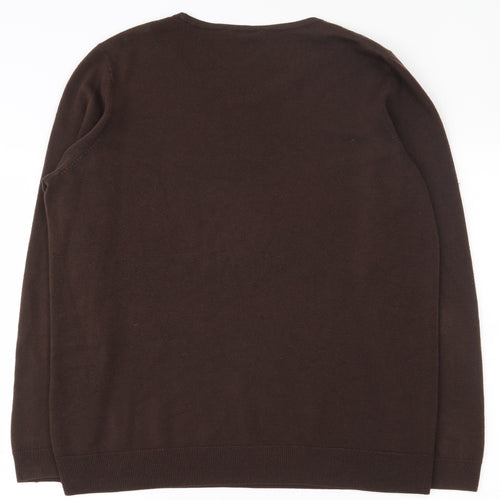 BHS Womens Brown Scoop Neck  Acrylic Pullover Jumper Size 18