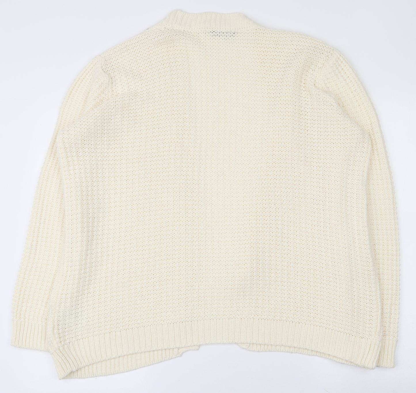 Dorothy Perkins Womens Ivory V-Neck  Acrylic Cardigan Jumper Size L