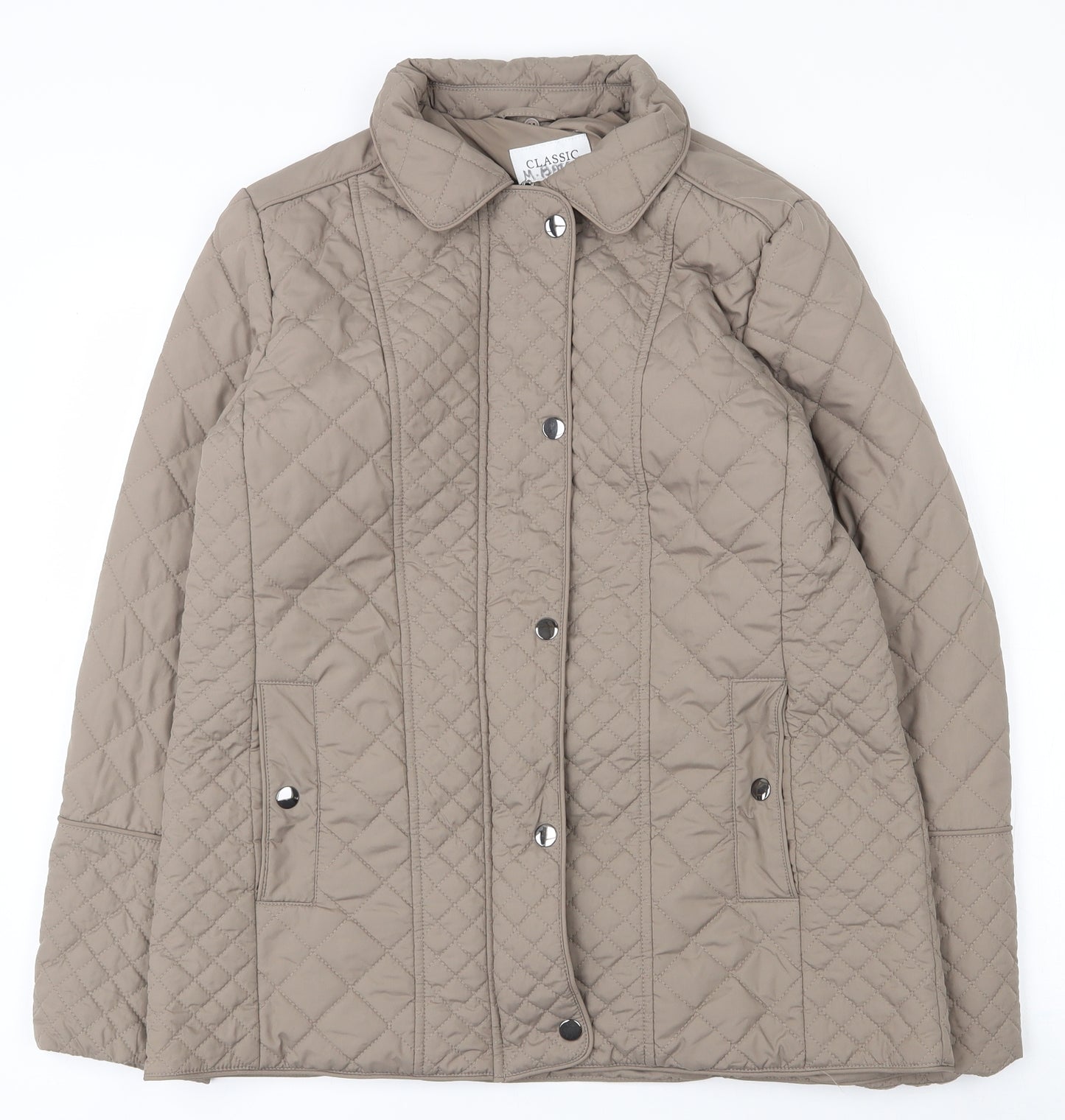 Marks and Spencer Womens Brown   Quilted Coat Size 12  Zip