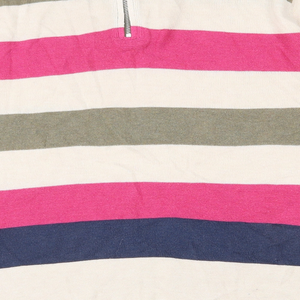 TU Womens Multicoloured Round Neck Striped Viscose Pullover Jumper Size 16