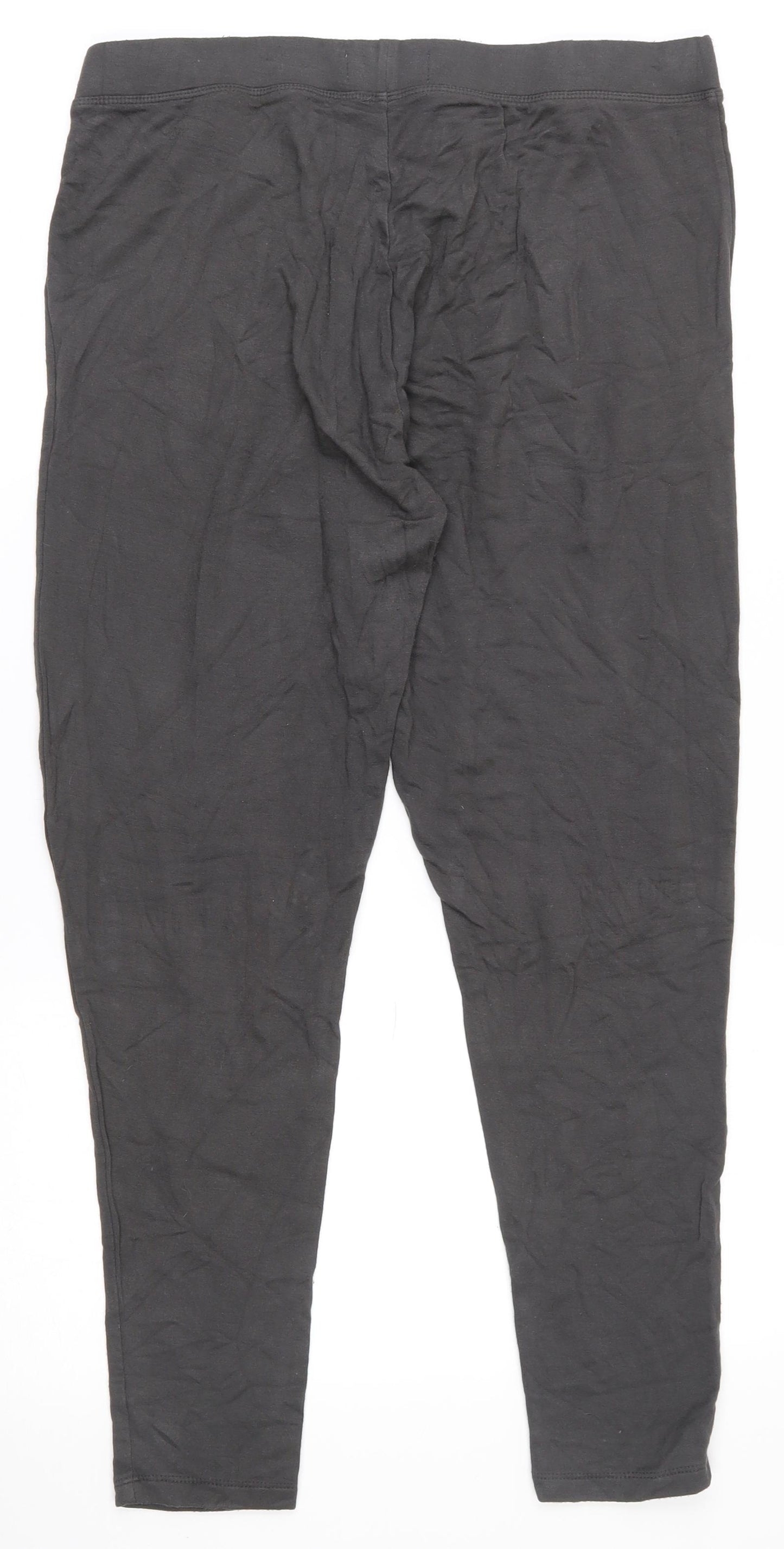 Primark Womens Grey  Viscose Pedal Pusher Leggings Size 14 L26.5 in