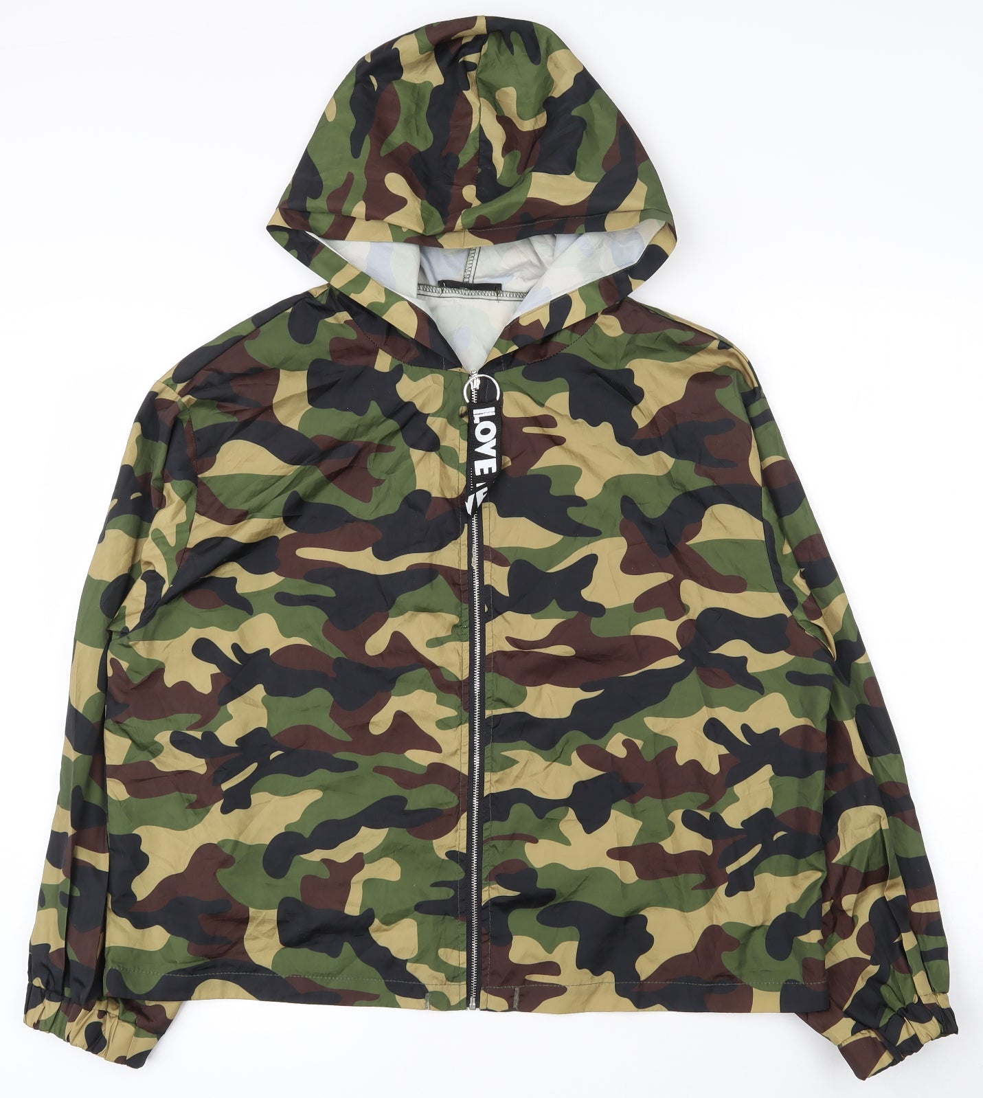 SheIn Womens Green Camouflage  Jacket  Size XL  Zip