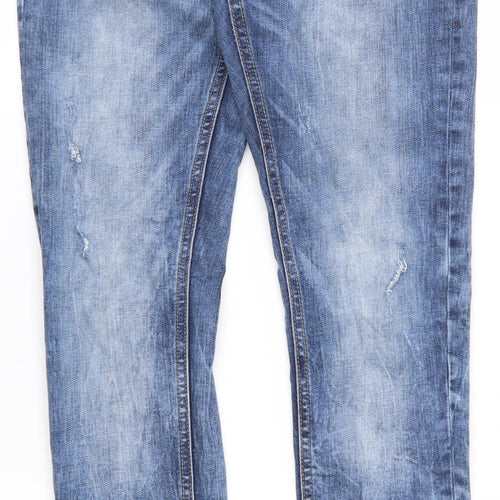 Denim & Co. Womens Blue  Cotton Skinny Jeans Size 12 L31 in Regular Zip
