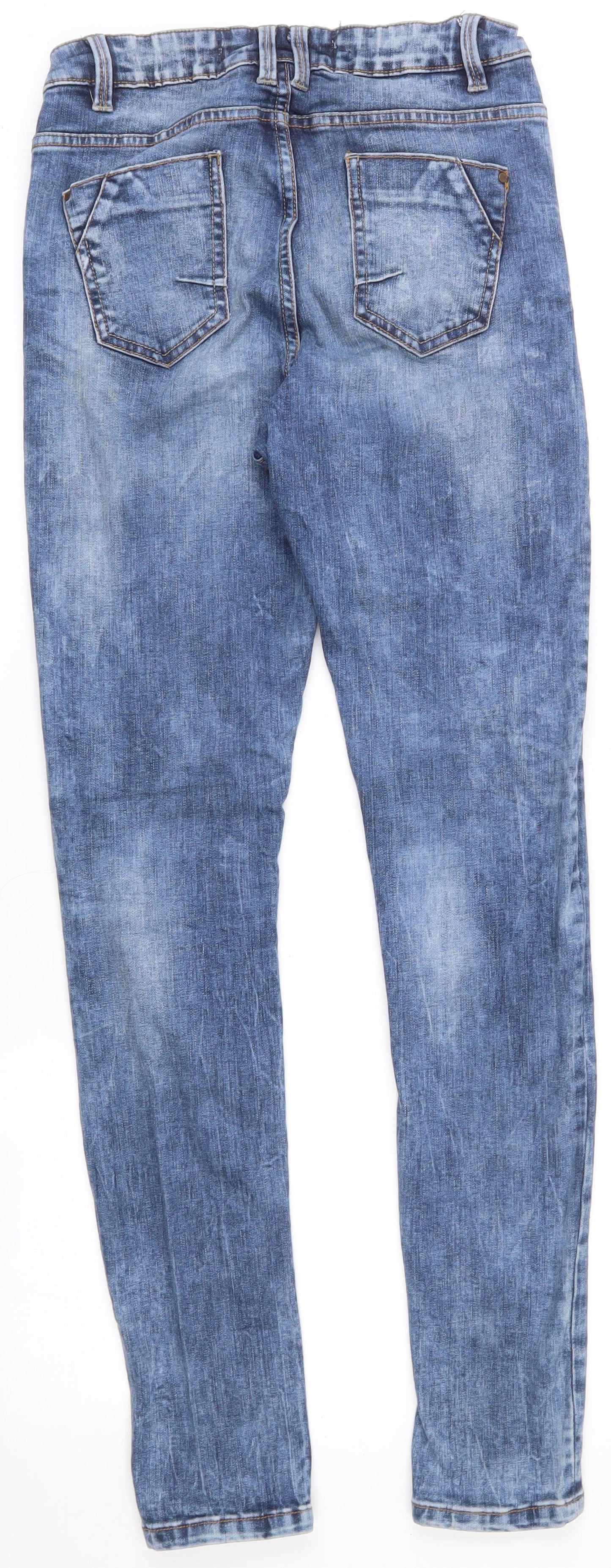 Denim & Co. Womens Blue  Cotton Skinny Jeans Size 12 L31 in Regular Zip