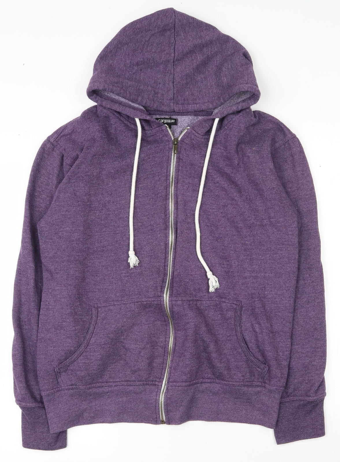 cargoquay Mens Purple  Cotton Full Zip Hoodie Size S