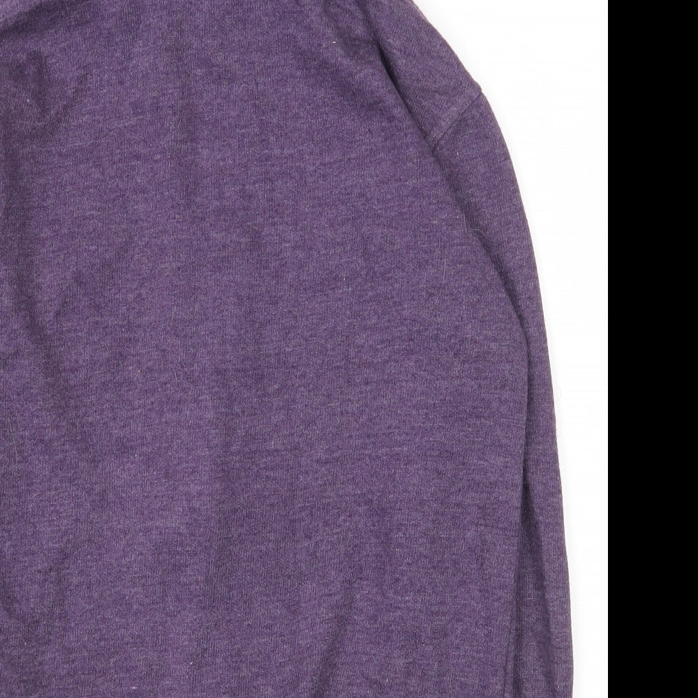 cargoquay Mens Purple  Cotton Full Zip Hoodie Size S