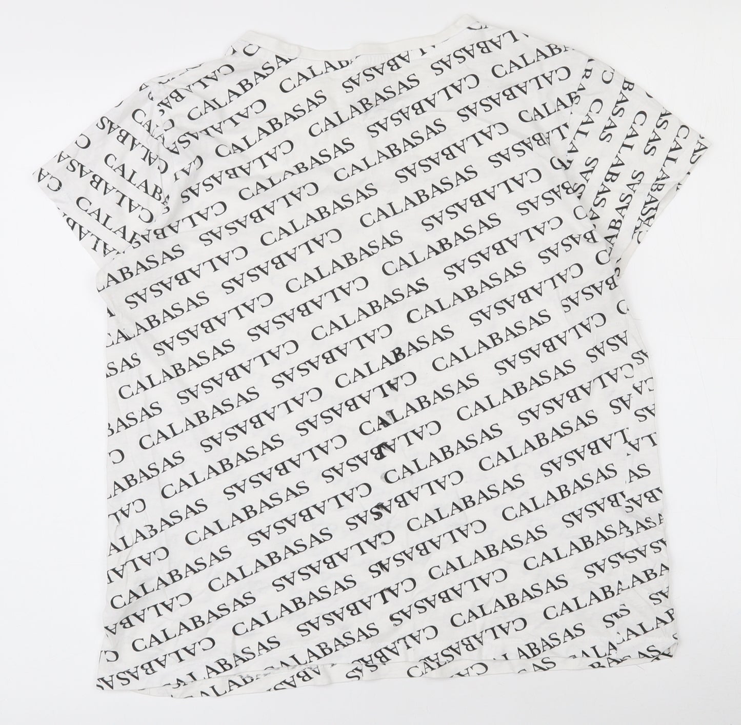 Primark Womens White  100% Cotton Basic T-Shirt Size 12 Round Neck