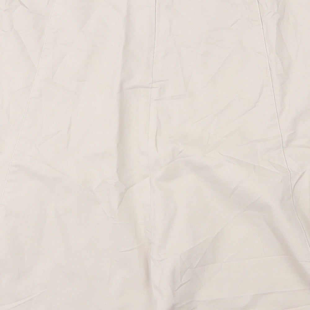 Damart Womens Beige  Cotton Flare Skirt Size 16   Zip