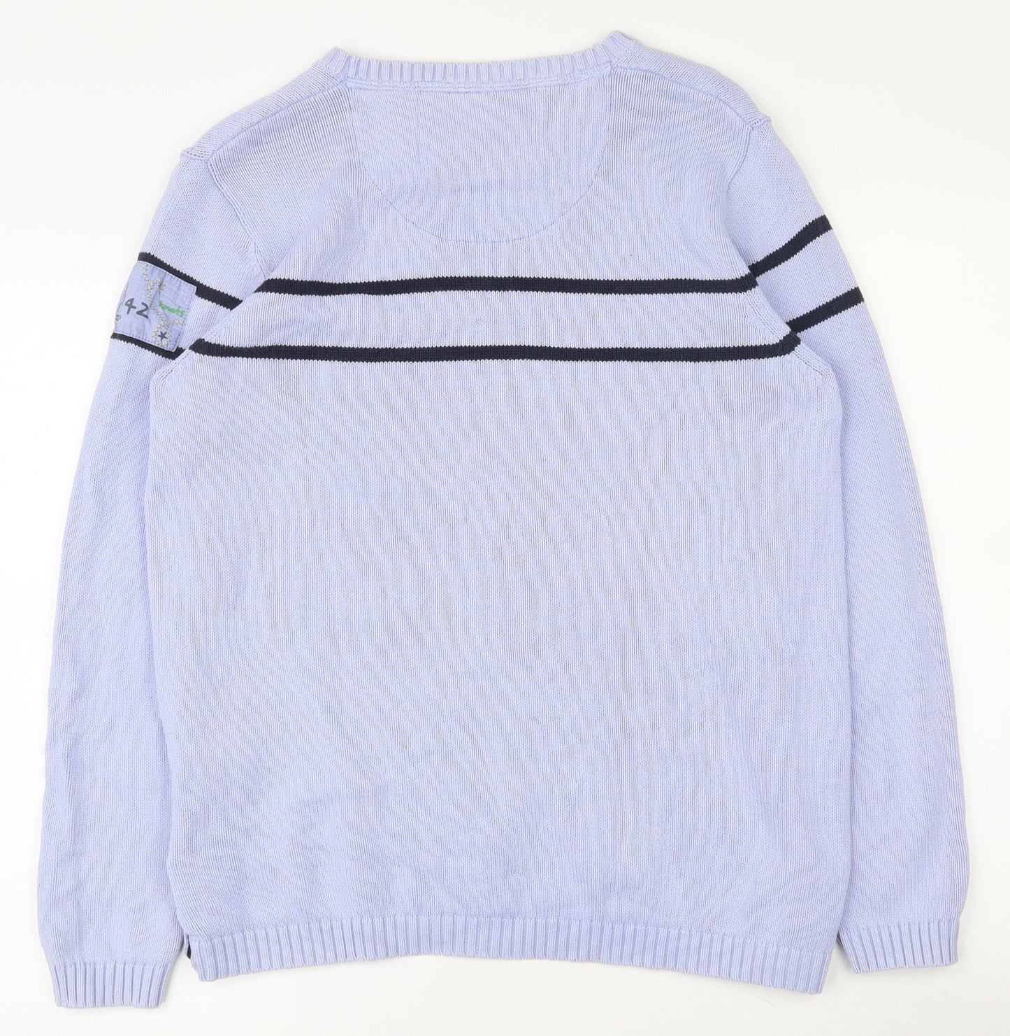 42 Knots Womens Blue Round Neck  100% Cotton Pullover Jumper Size 16