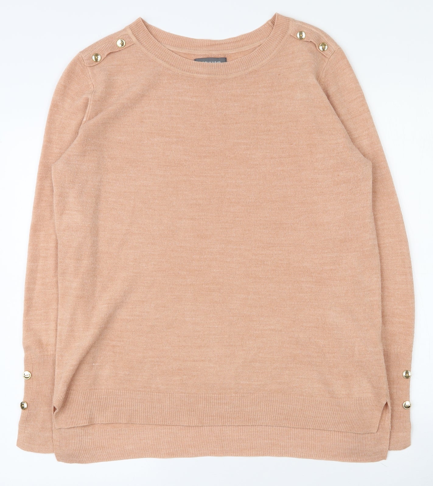 Primark Womens Pink Round Neck  Acrylic Pullover Jumper Size 12