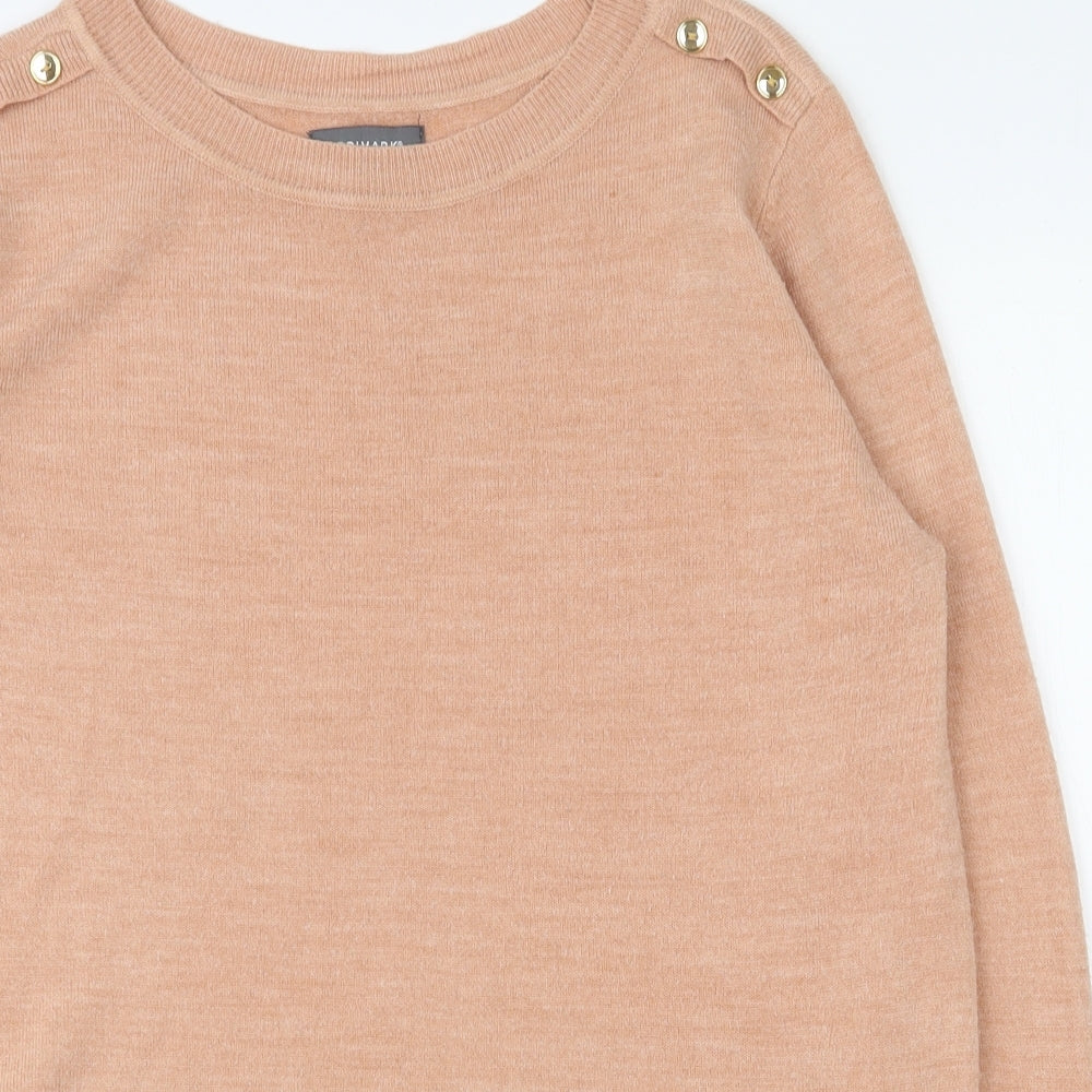 Primark Womens Pink Round Neck  Acrylic Pullover Jumper Size 12
