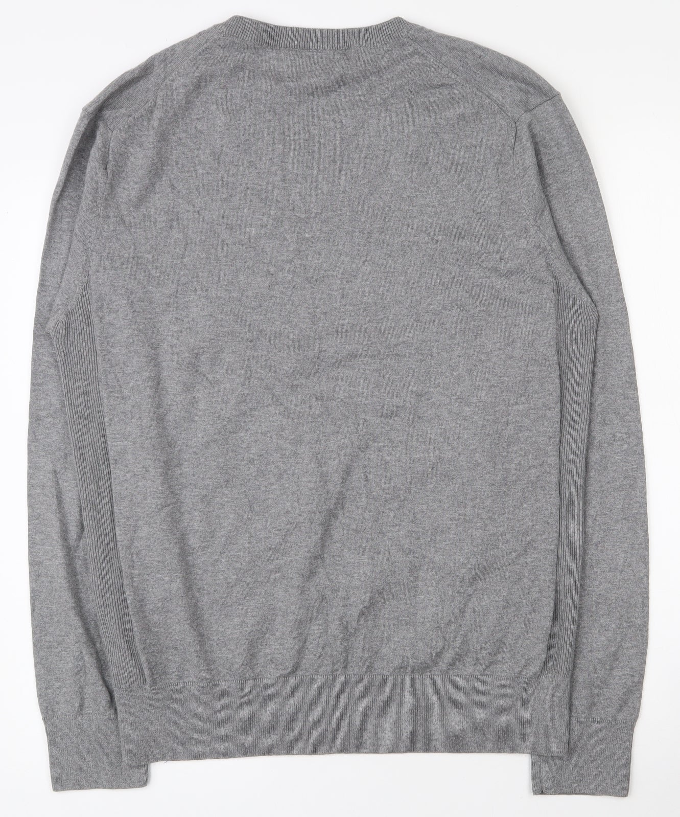 NEXT Mens Grey V-Neck  Nylon Pullover Jumper Size L