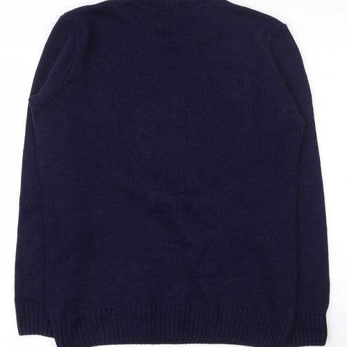 Xited Mens Blue Round Neck  Acrylic Pullover Jumper Size M   - Christmas jumper