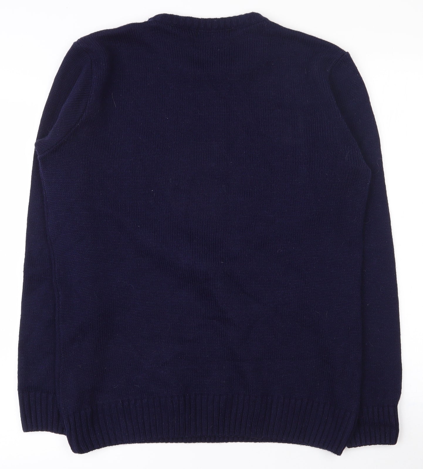 Xited Mens Blue Round Neck  Acrylic Pullover Jumper Size M   - Christmas jumper