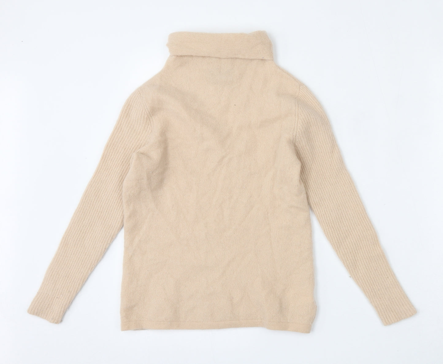 PURE Collection Womens Beige Roll Neck  Cashmere Pullover Jumper Size XS