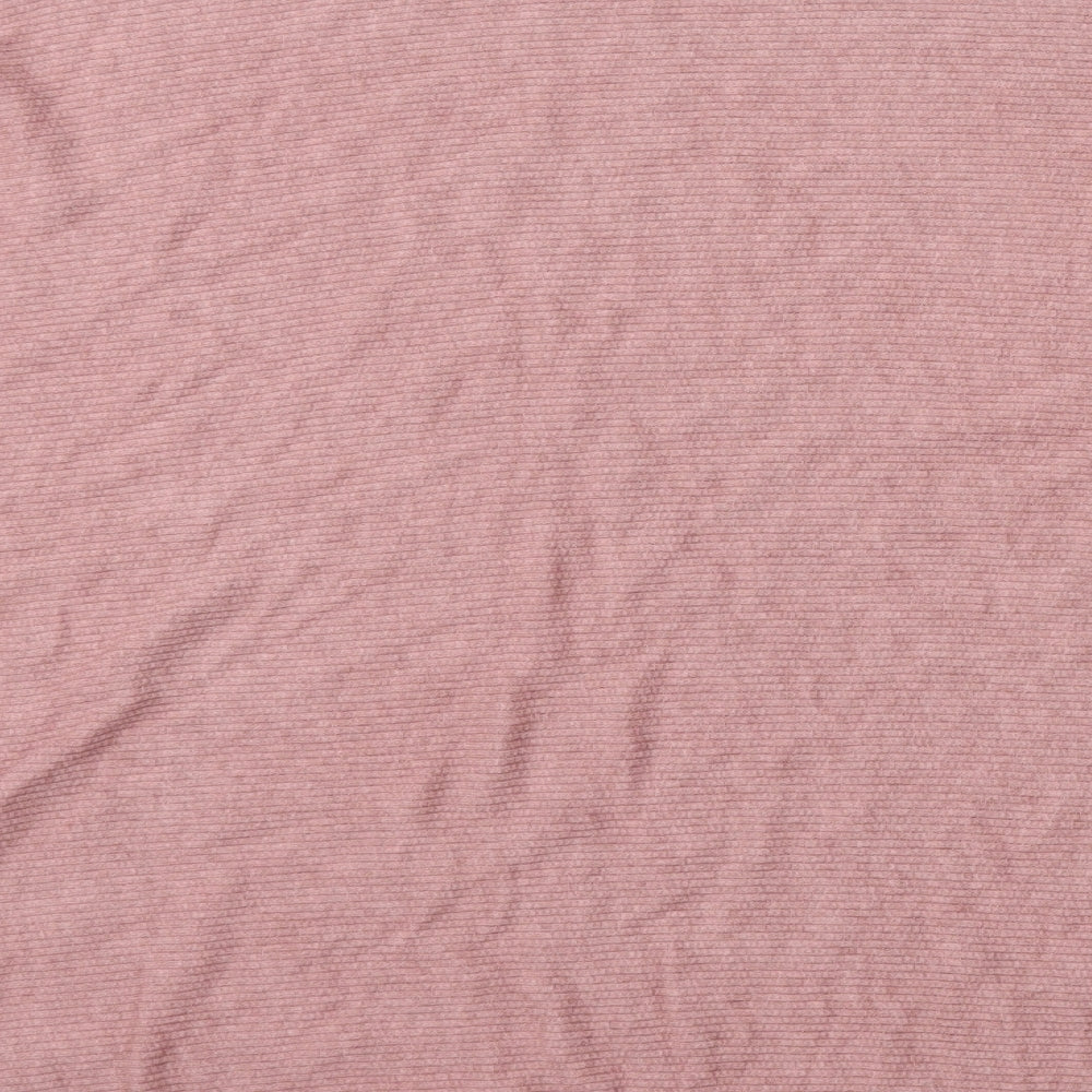 New Collection Womens Pink Round Neck Striped Viscose Pullover Jumper Size L