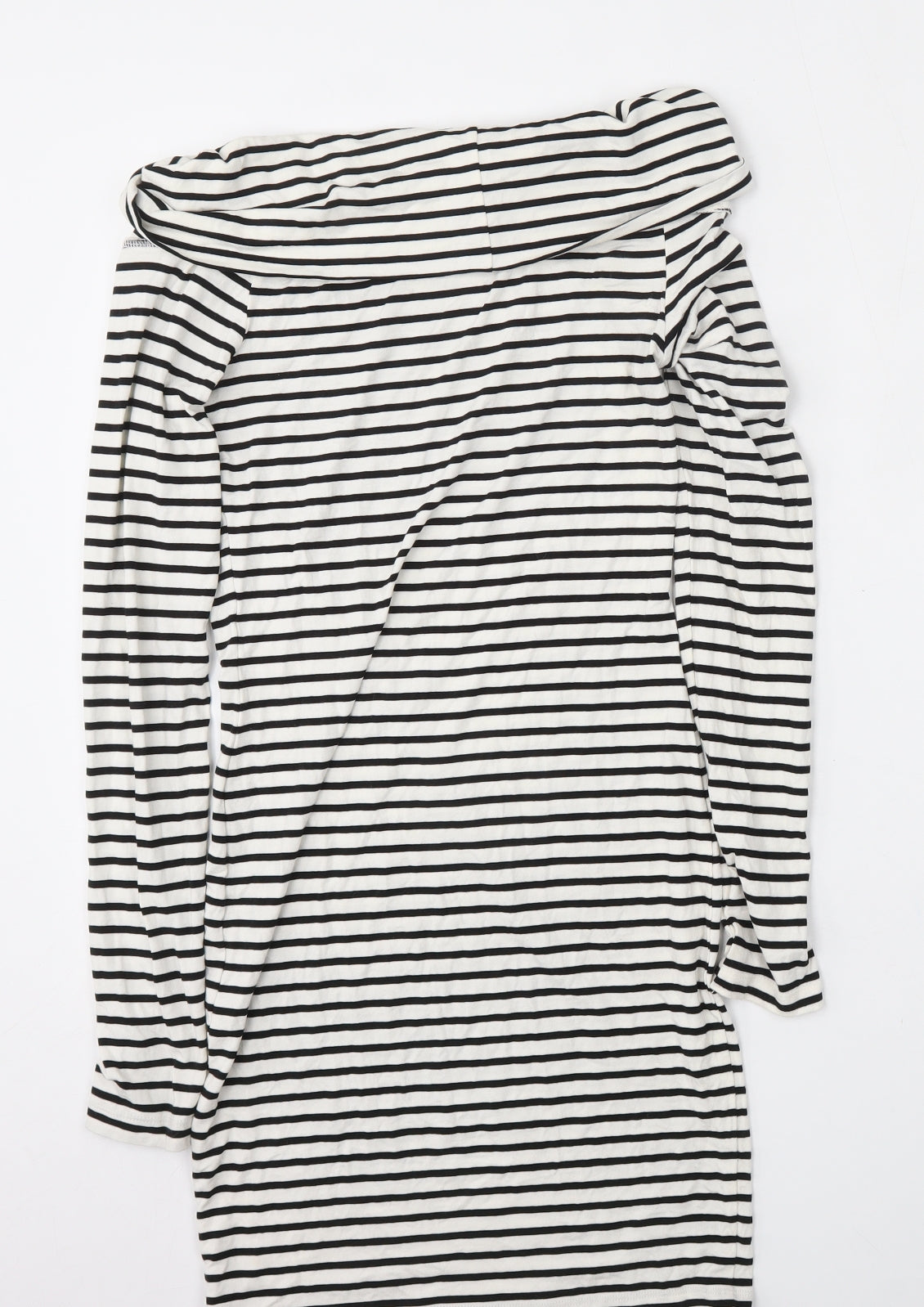 ASOS Womens Multicoloured Striped Viscose T-Shirt Dress  Size 8  Roll Neck