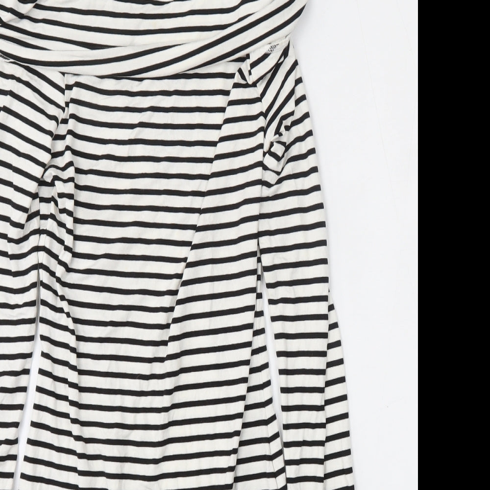 ASOS Womens Multicoloured Striped Viscose T-Shirt Dress  Size 8  Roll Neck