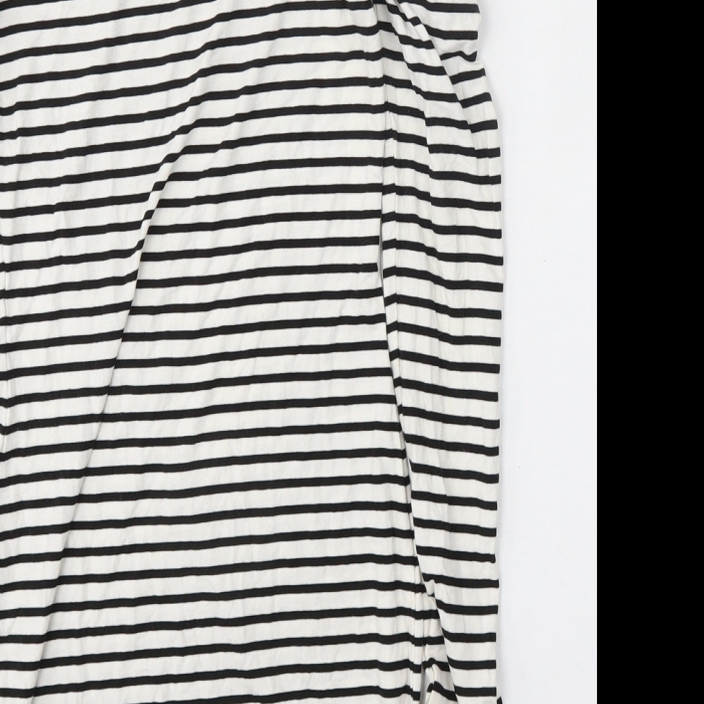 ASOS Womens Multicoloured Striped Viscose T-Shirt Dress  Size 8  Roll Neck