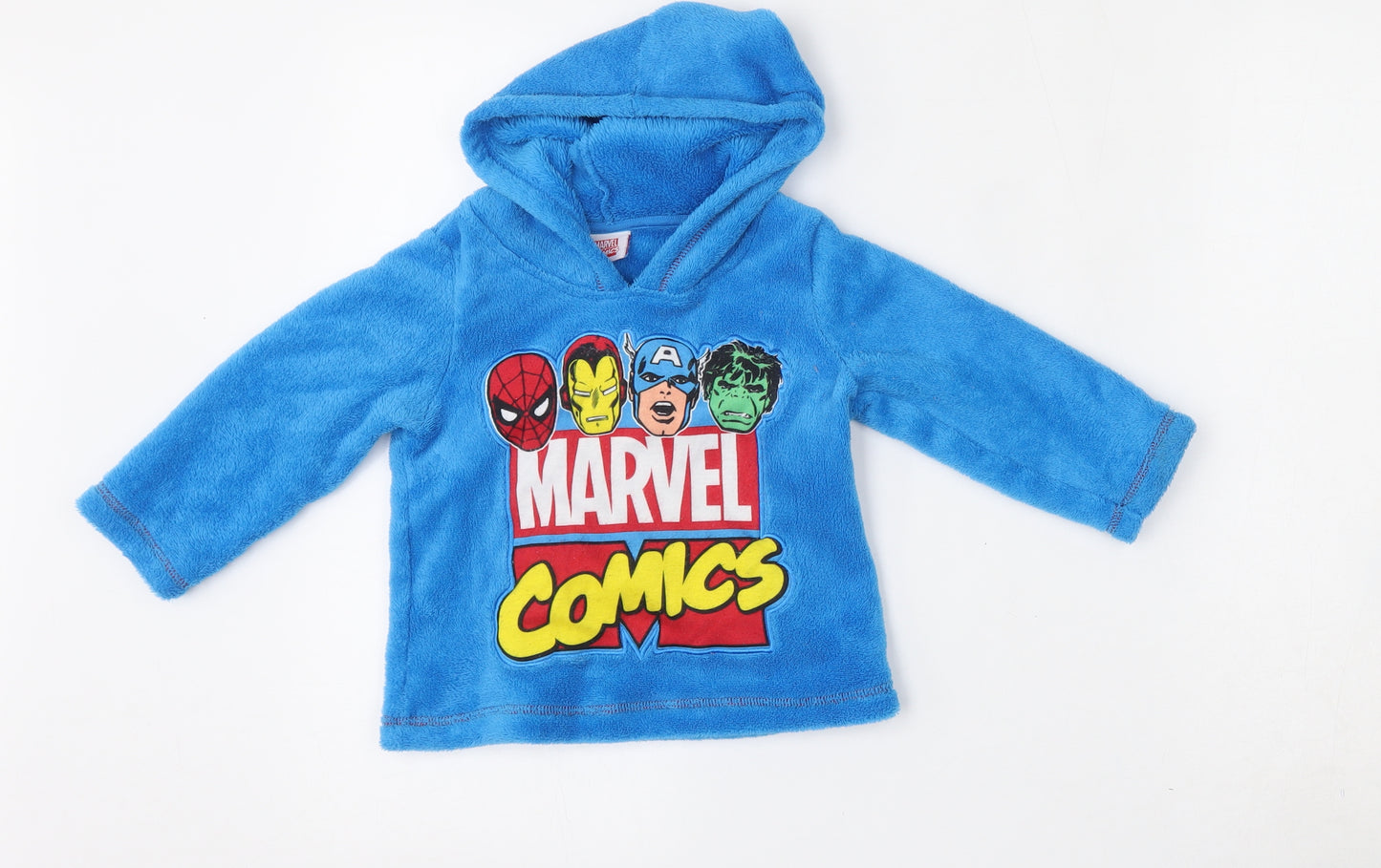 Marvel Boys Blue  Polyester Pullover Hoodie Size 2 Years