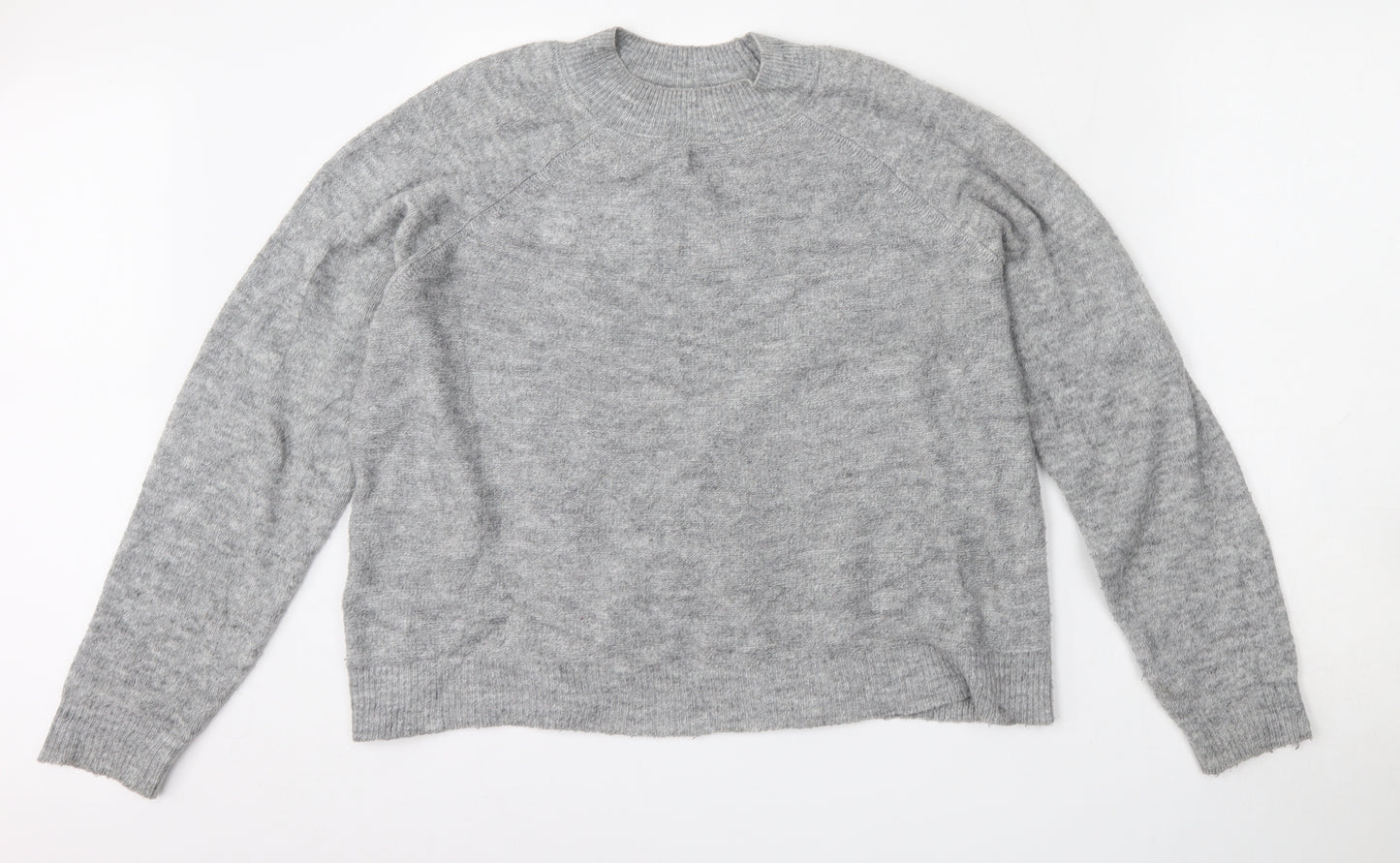 ASOS Womens Grey Mock Neck  Acrylic Pullover Jumper Size 10