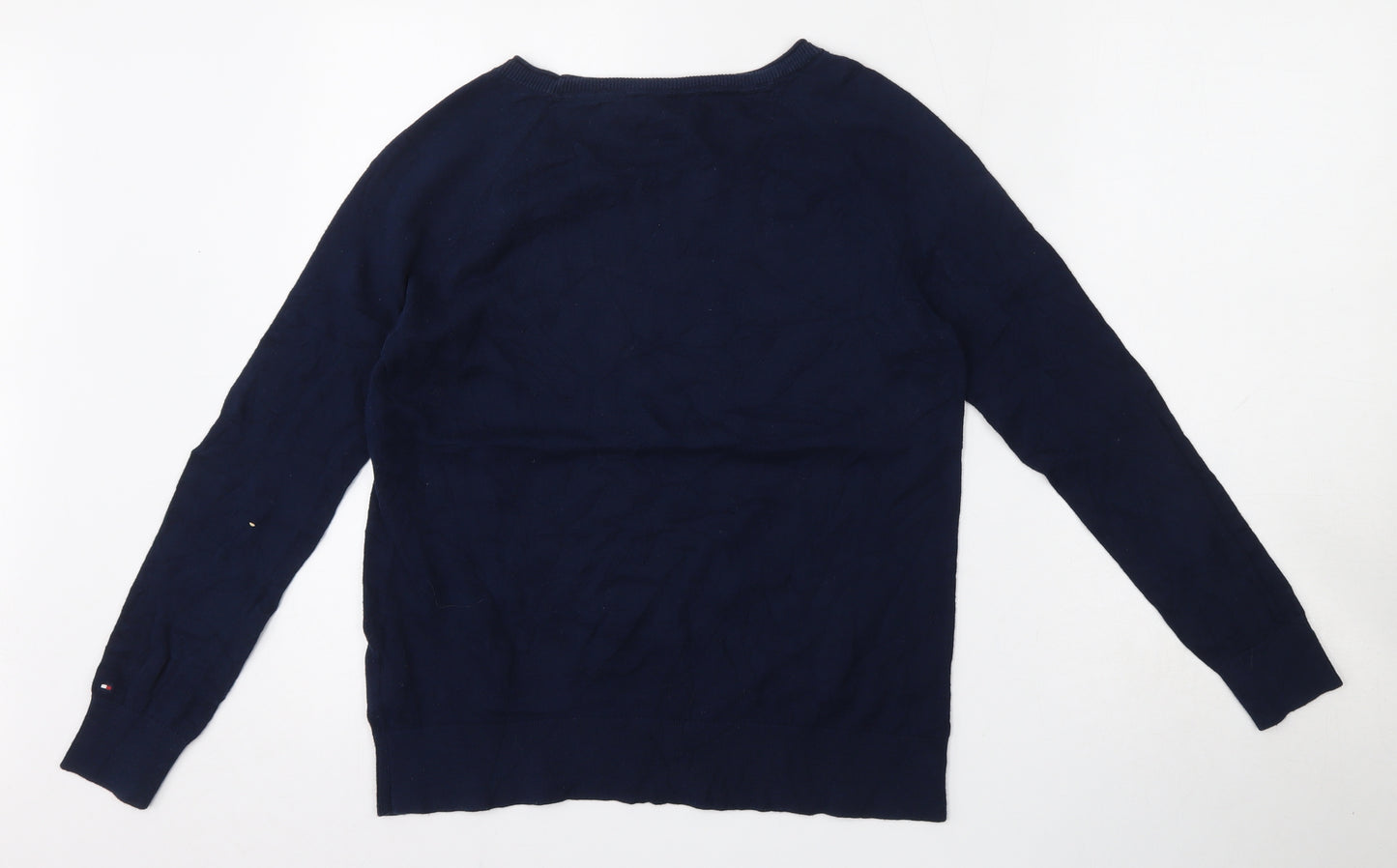 Tommy Hilfiger Womens Blue Round Neck  Cotton Pullover Jumper Size S