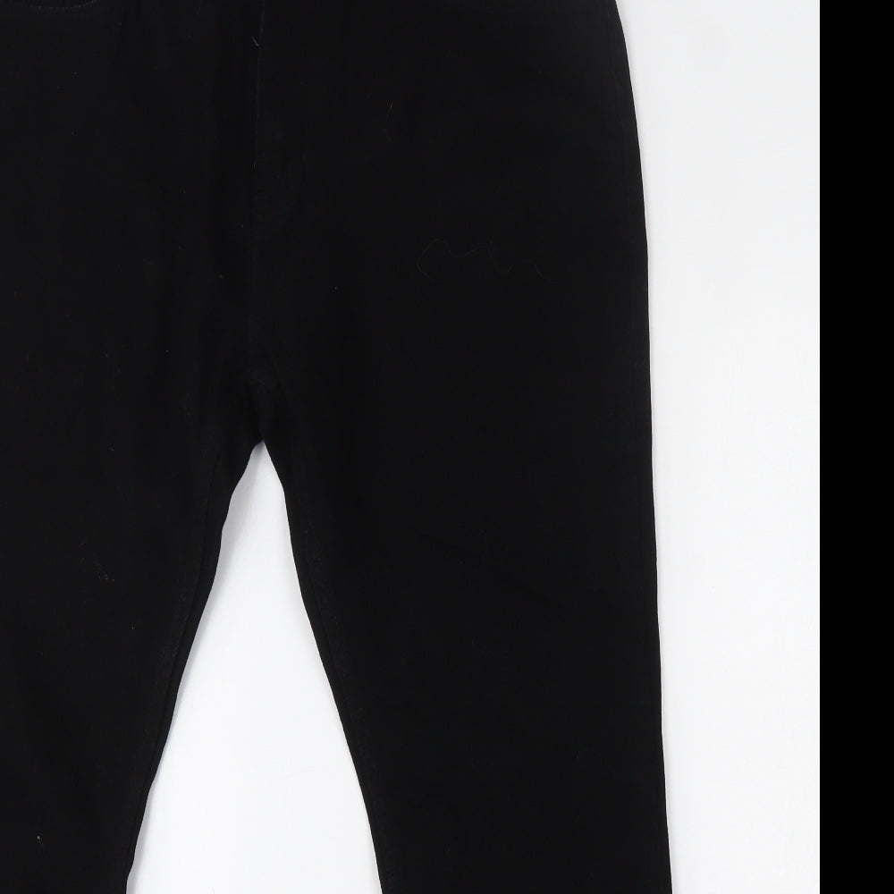 Pierre Cardin Mens Black  Cotton Straight Jeans Size 38 L31 in Regular Button