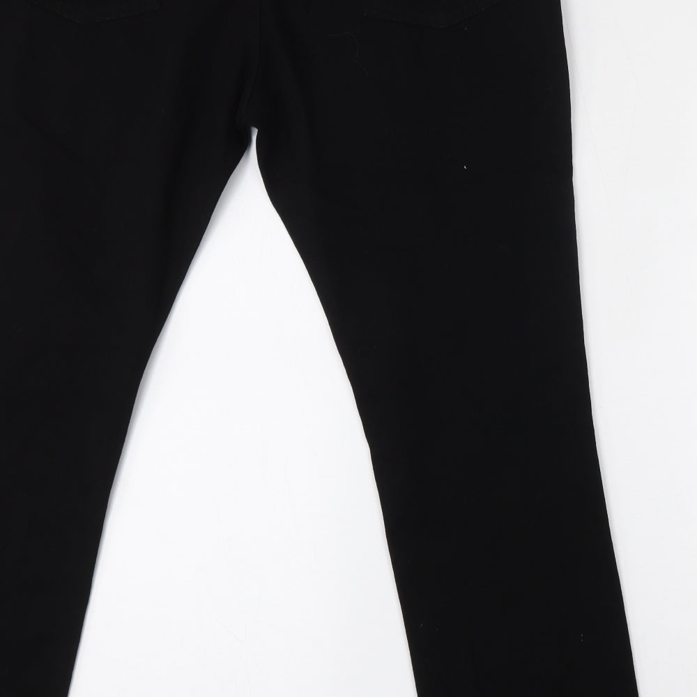 Pierre Cardin Mens Black  Cotton Straight Jeans Size 38 L31 in Regular Button