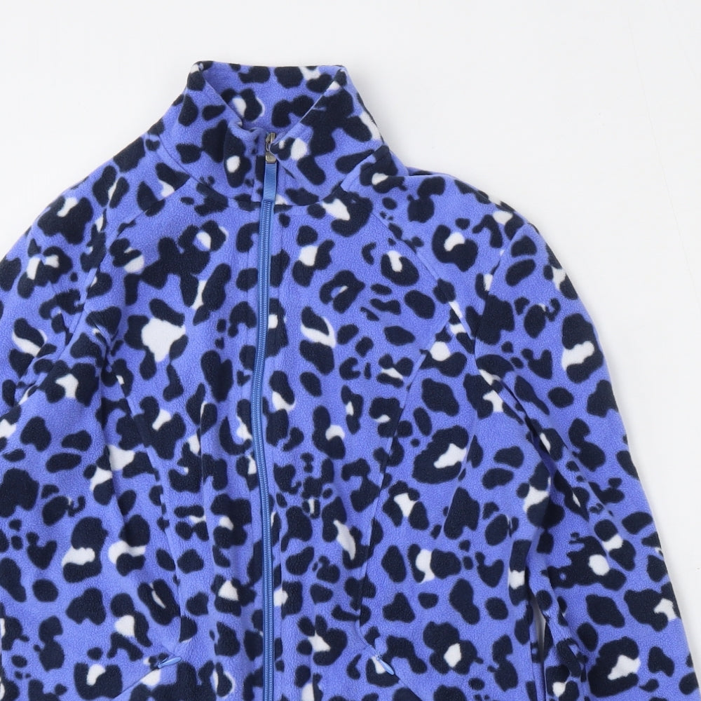 Marks and Spencer Womens Multicoloured Animal Print Polyester Full Zip Sweatshirt Size 10  Zip