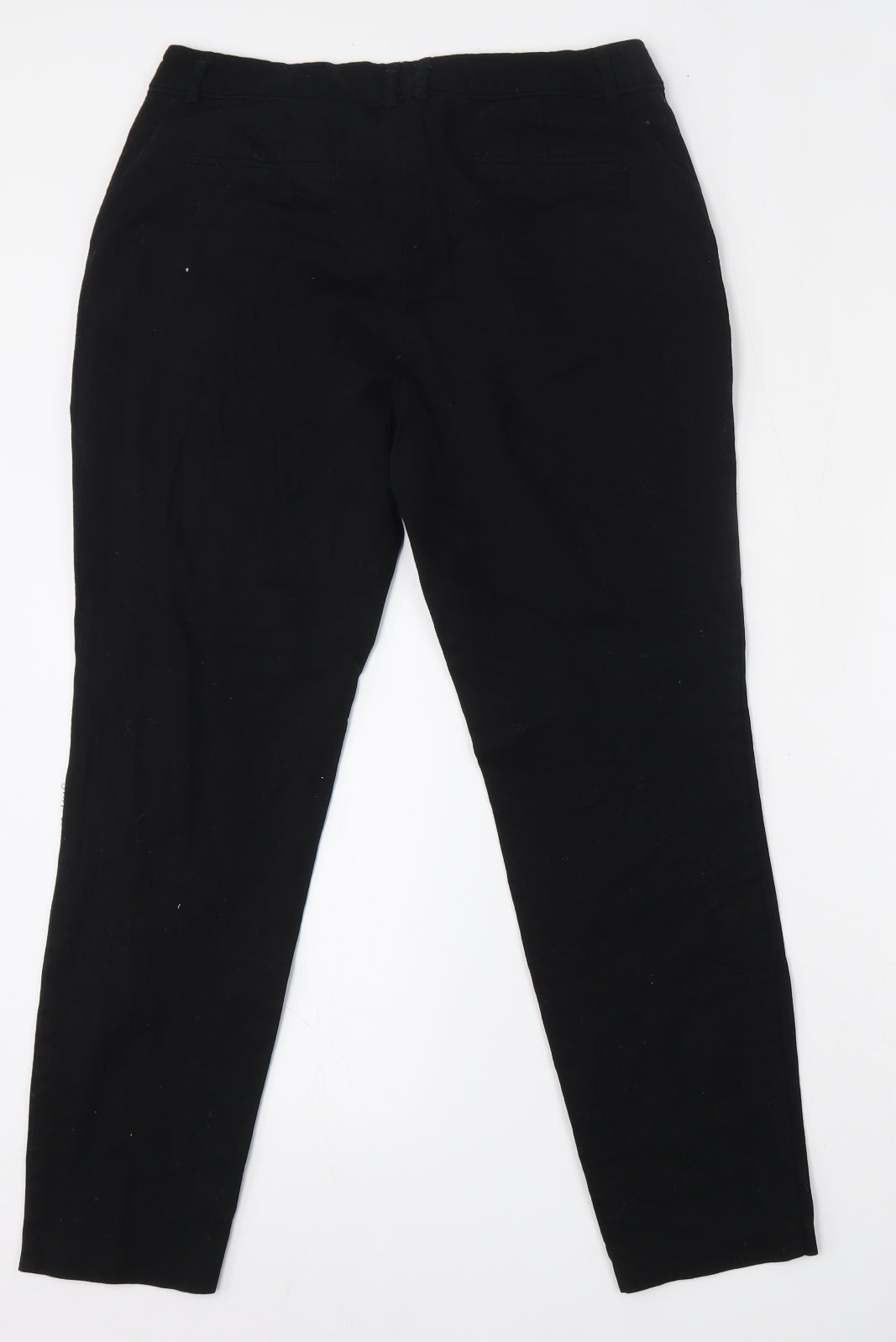 Wallis Womens Black  Cotton Cropped Jeans Size 12 L26 in Regular Hook & Eye