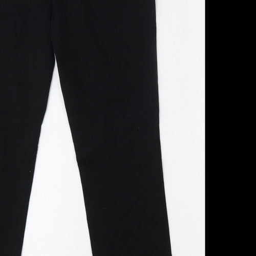 Wallis Womens Black  Cotton Cropped Jeans Size 12 L26 in Regular Hook & Eye