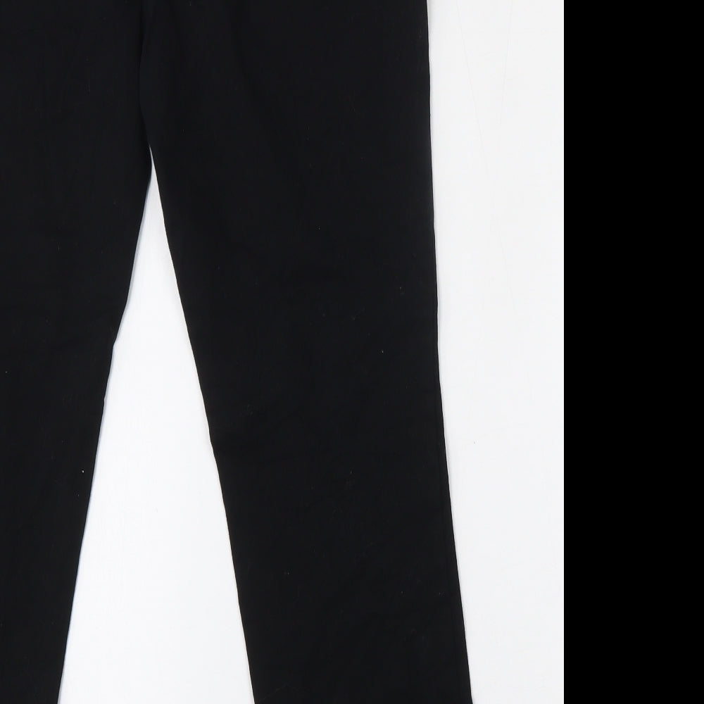 Wallis Womens Black  Cotton Cropped Jeans Size 12 L26 in Regular Hook & Eye