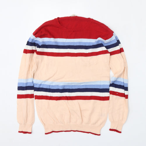 Hundred Pieces Girls Multicoloured Round Neck Striped Cotton Pullover Jumper Size 12 Years
