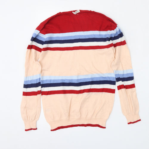 Hundred Pieces Girls Multicoloured Round Neck Striped Cotton Pullover Jumper Size 12 Years