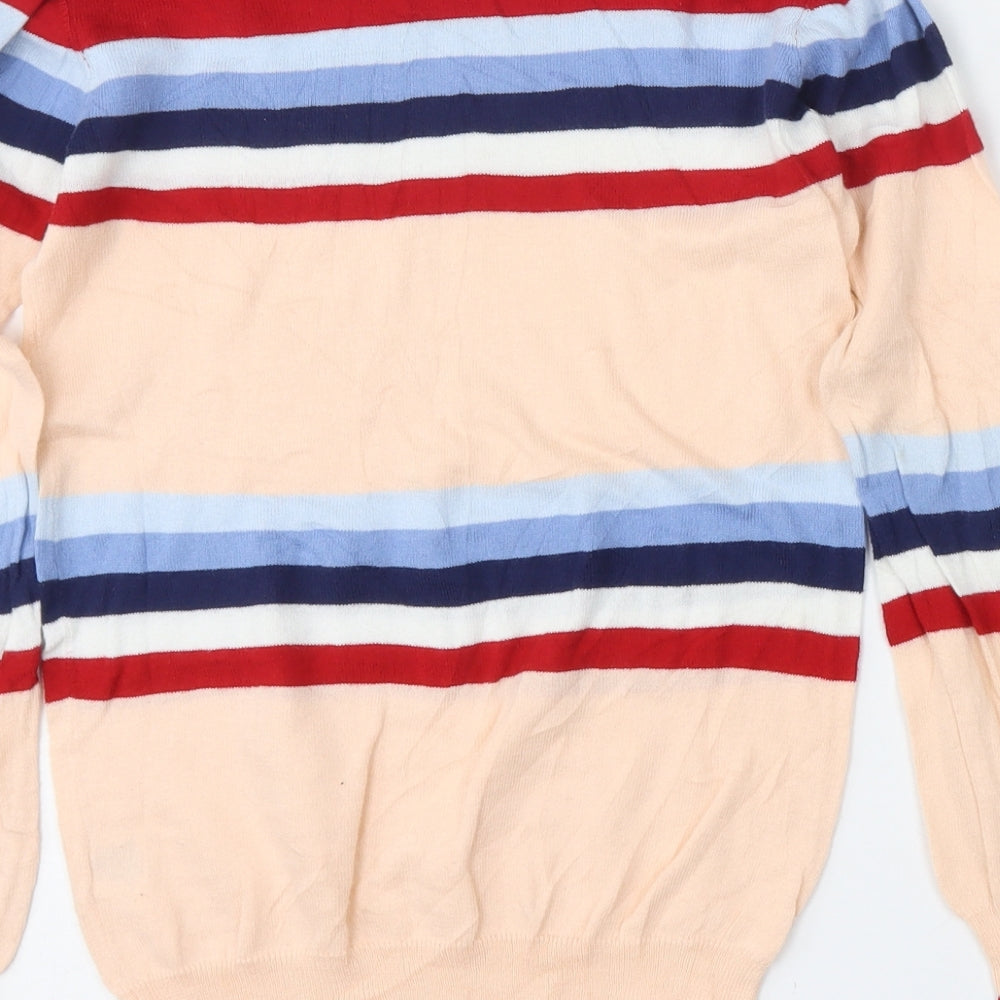 Hundred Pieces Girls Multicoloured Round Neck Striped Cotton Pullover Jumper Size 12 Years