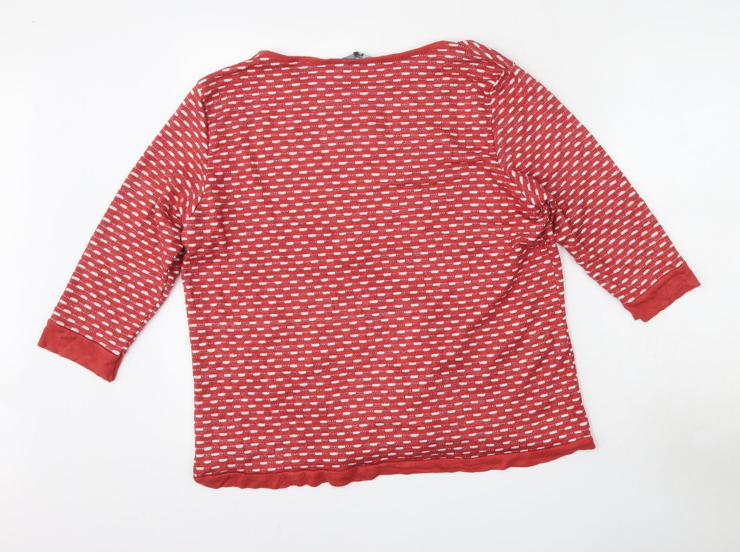 Isle Collection Womens Multicoloured Round Neck Geometric Viscose Pullover Jumper Size 14