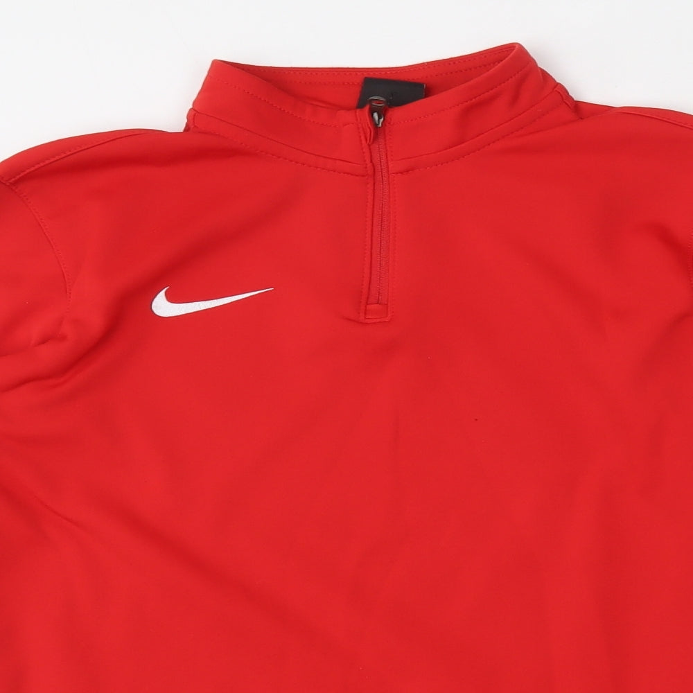 Nike Boys Red  Polyester Pullover Sweatshirt Size 12-13 Years  Zip