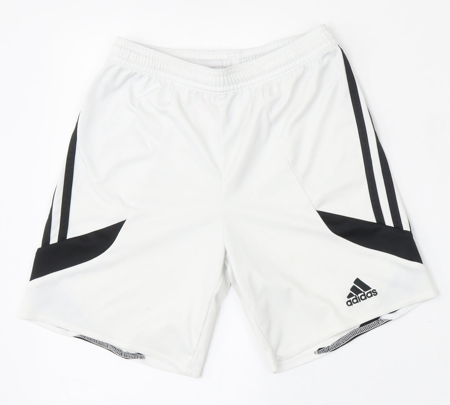 adidas Boys White  Polyester Sweat Shorts Size 10 Years  Regular