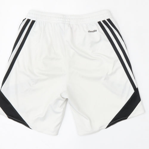 adidas Boys White  Polyester Sweat Shorts Size 10 Years  Regular