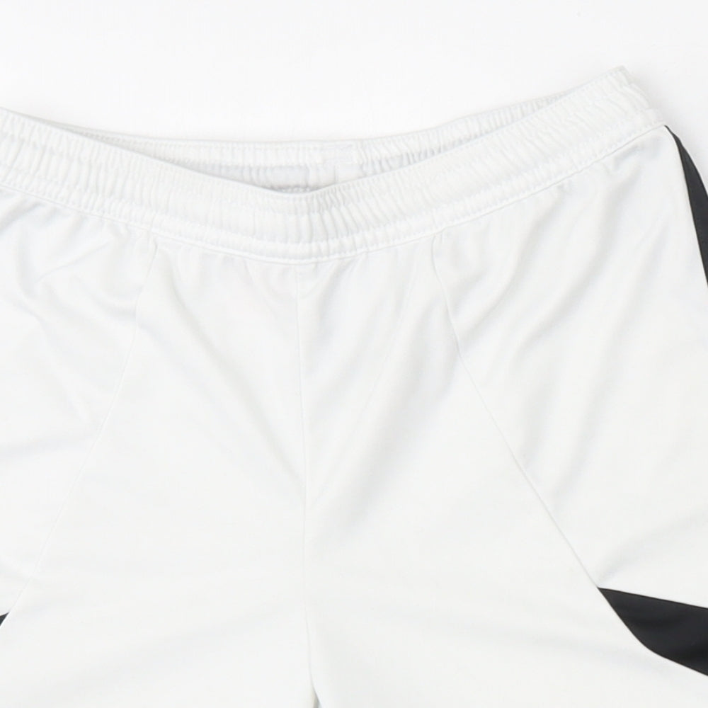adidas Boys White  Polyester Sweat Shorts Size 10 Years  Regular