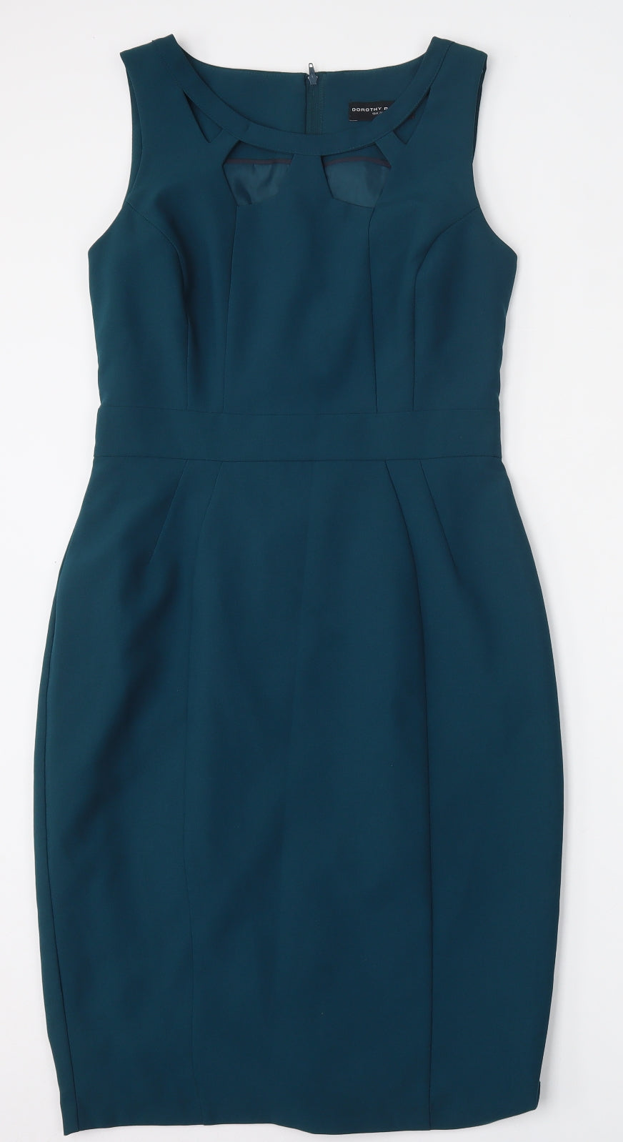 Dorothy Perkins Womens Green  Polyester Shift  Size 10  Round Neck