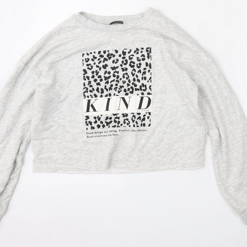 George Girls Grey  Cotton Pullover Sweatshirt Size 13-14 Years
