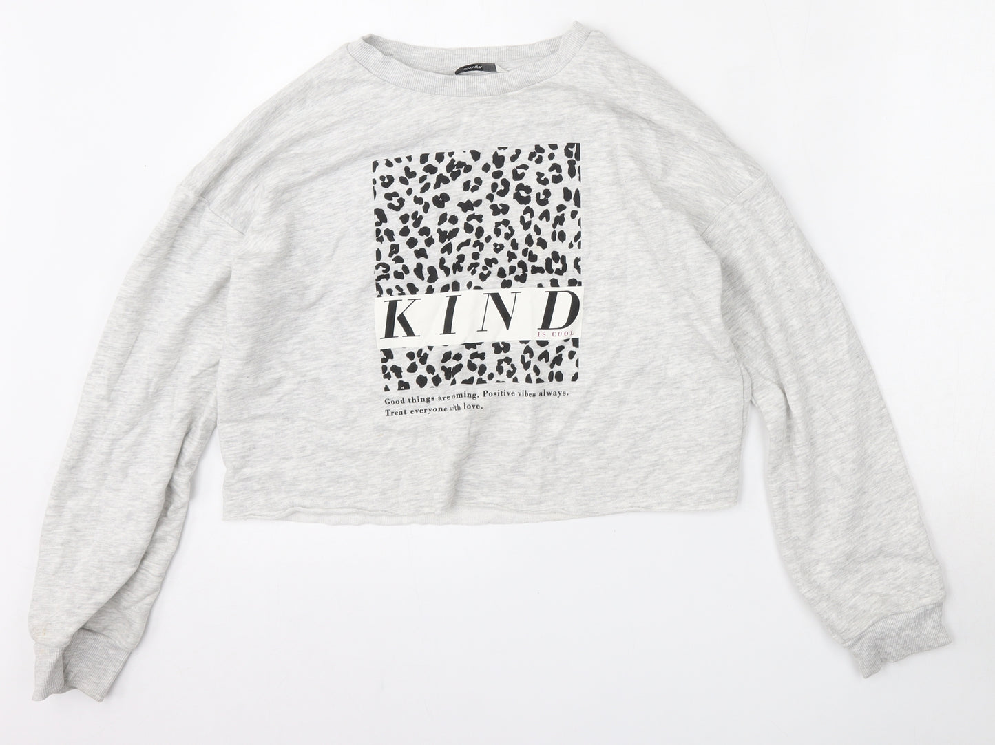 George Girls Grey  Cotton Pullover Sweatshirt Size 13-14 Years