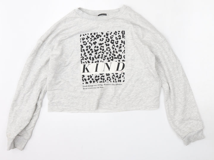 George Girls Grey  Cotton Pullover Sweatshirt Size 13-14 Years