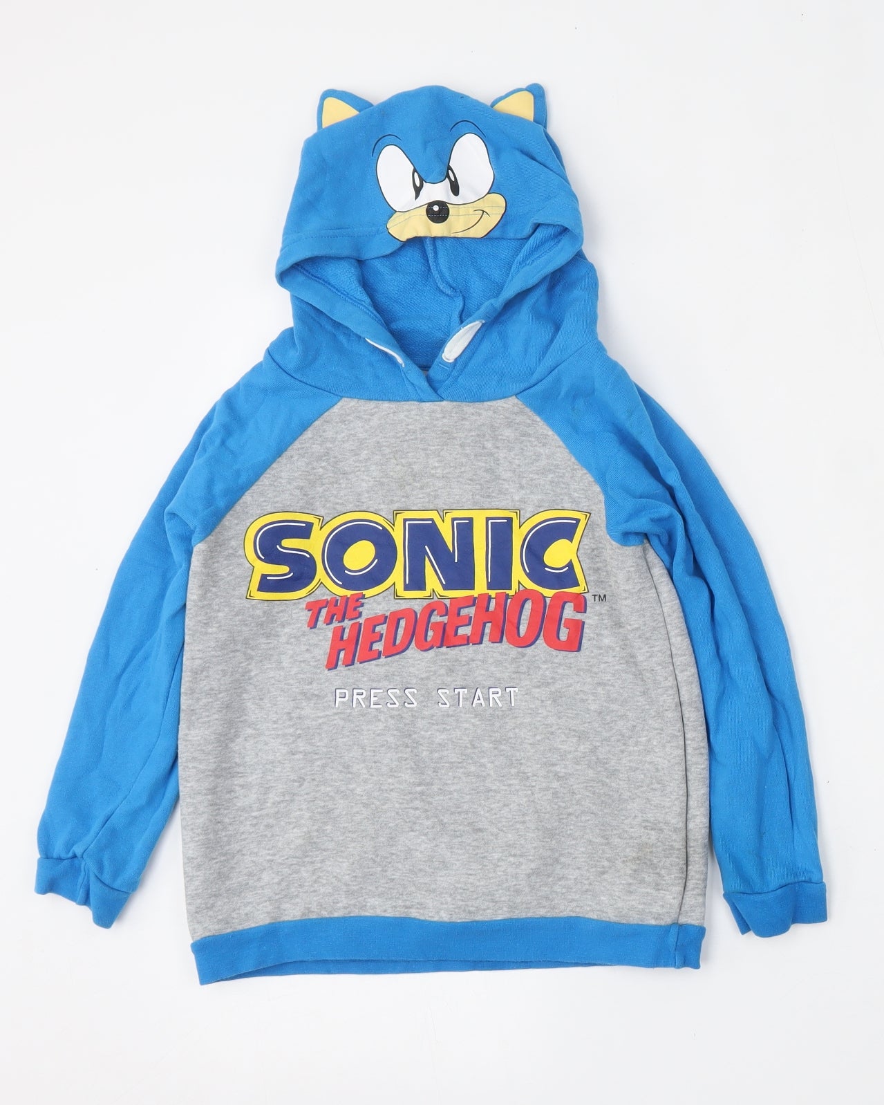 Sonic Boys Blue  Polyester Pullover Hoodie Size 7-8 Years   - Sonic Hoodie