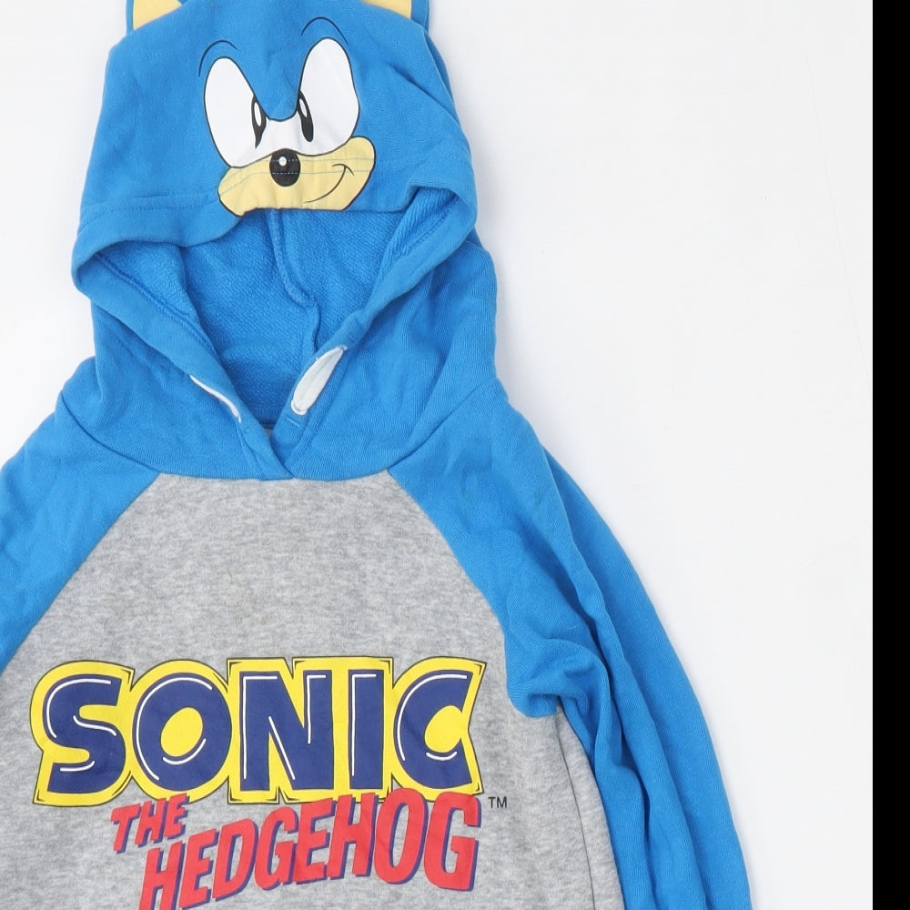 Sonic Boys Blue  Polyester Pullover Hoodie Size 7-8 Years   - Sonic Hoodie