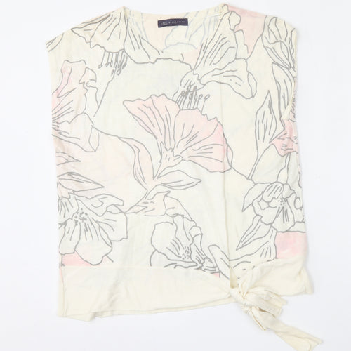 Marks and Spencer Womens Multicoloured Round Neck Floral Acrylic Vest Jumper Size 16